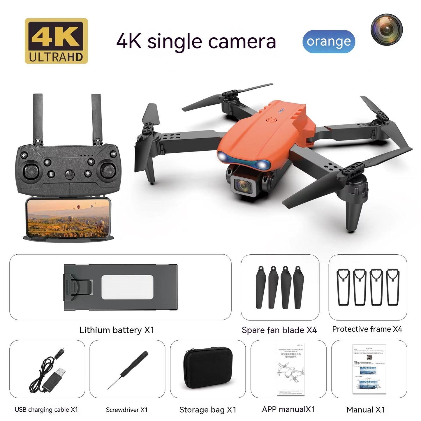 Drone aérien E99pro 4k caméra haute définition double caméra à trois côtés