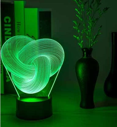 Twist Abstraite LED 3D Nuit Lumière Tactile Coloré Acrylique 3D Table Lampe Décoration Éclairage Bébé Humeur du Sommeil Lampe Meilleur Cadeau