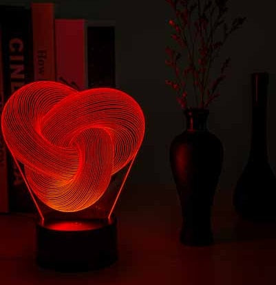 Twist Abstraite LED 3D Nuit Lumière Tactile Coloré Acrylique 3D Table Lampe Décoration Éclairage Bébé Humeur du Sommeil Lampe Meilleur Cadeau