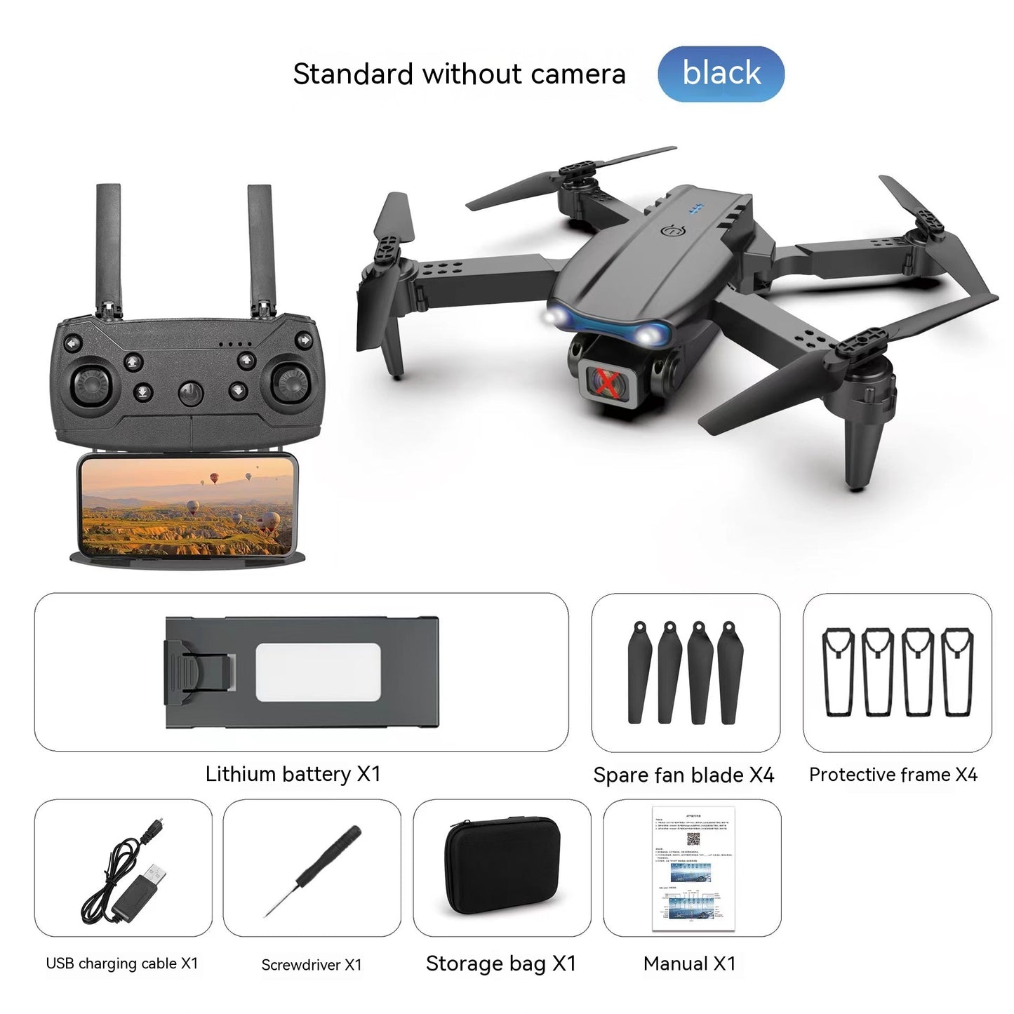 Drone aérien E99pro 4k caméra haute définition double caméra à trois côtés