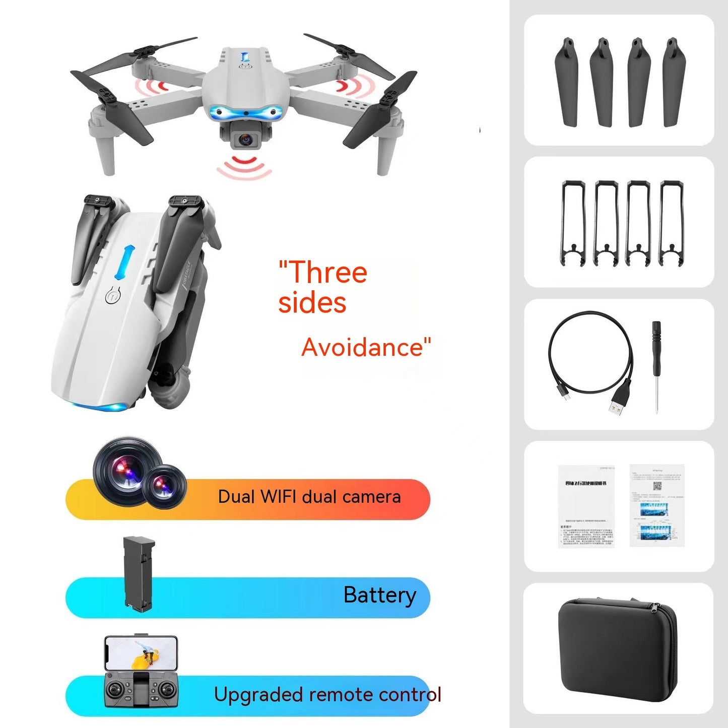 E99pro 4k aerial drone high-definition camera three-sided dual camera