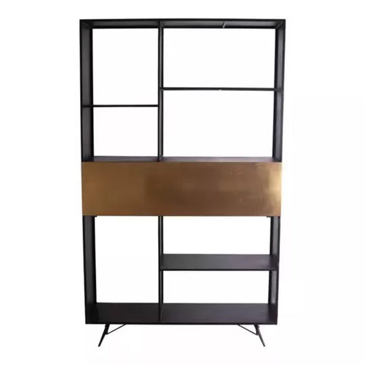 PTMD Sofie black metal shelf 184 cm