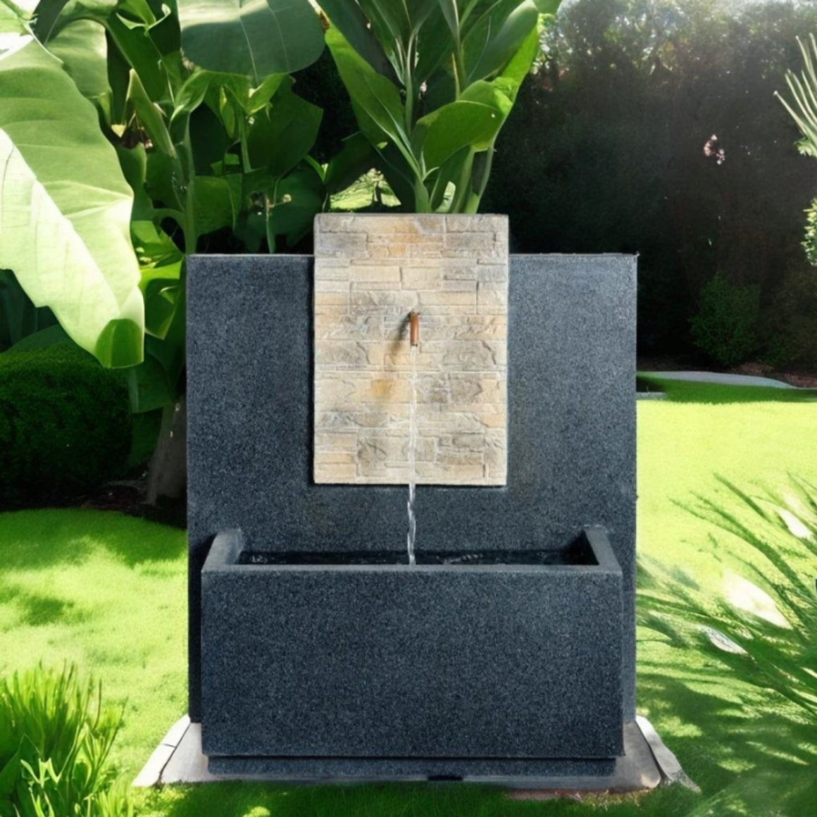 Outdoor fountain anthracite IP44 EU Plug 82 cm